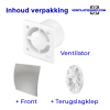 Pro-Design badkamer/toilet ventilator - STANDAARD (KW100) - Ø100mm - RVS gebogen thumbnail