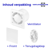 Pro-Design badkamer/toilet ventilator - STANDAARD (KW100) - Ø100mm - vlak kunststof - witthumbnail