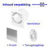 Pro-Design badkamer/toilet ventilator - MET TIMER (KW125T) - Ø125mm - RVS vlakthumbnail