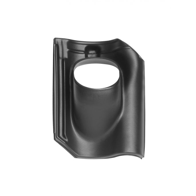 Kunststof dakpan Opnieuw Verbeterde Holle 1-pans zwart, voor doorvoer 131, dakhelling 25-45° (0170185)