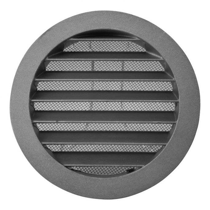 Rond buitenluchtrooster aluminium Ø125mm met fijnmazig gaas