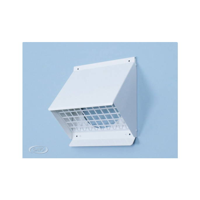 Gevelkap aluminium - hoge doorlaat (geschikt voor WTW) - voor buis 125 t/m 150mm - Wit