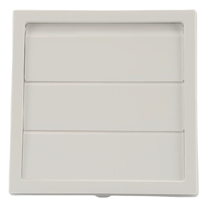 Kunststof overdrukrooster vierkant met aansluiting Ø100mm - WIT (150 x150mm)