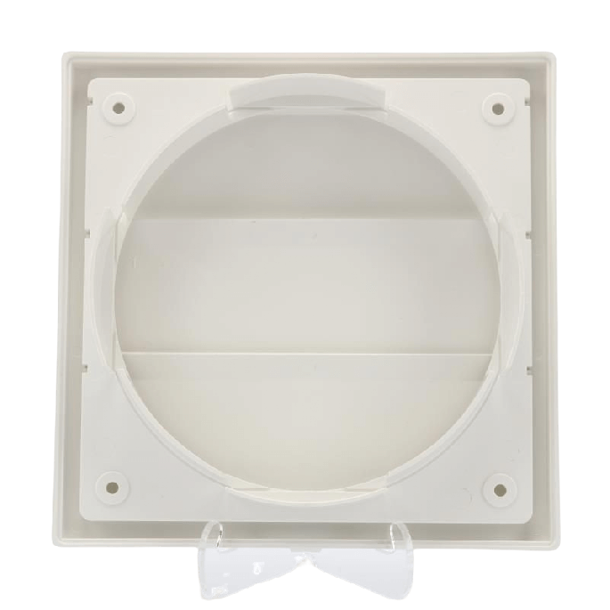 Kunststof overdrukrooster vierkant met aansluiting Ø150 & Ø160mm - WIT