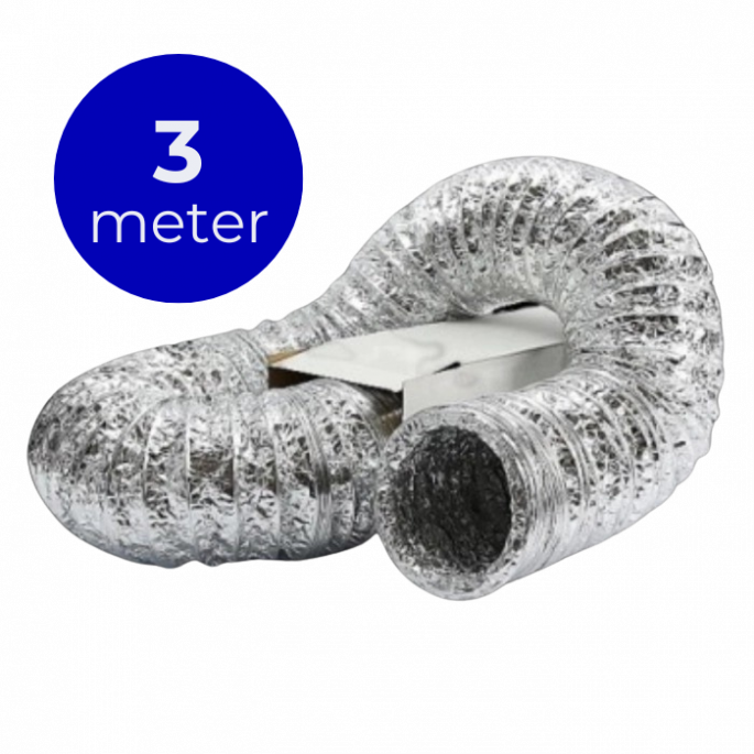 Flexibele ventilatieslang ongeïsoleerd | aluminium | diameter 80mm | lengte 3 meter