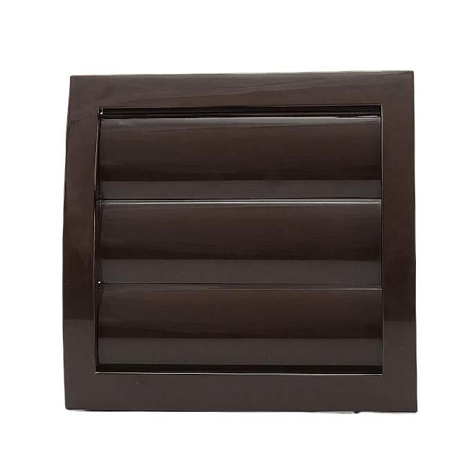 Kunststof overdrukrooster met vliegengaas, aansluiting 100mm - BRUIN