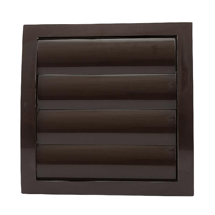 Kunststof overdrukrooster met vliegengaas, aansluiting 125mm - BRUIN 