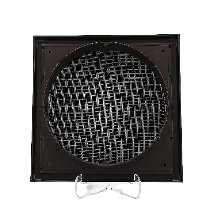 Kunststof overdrukrooster met vliegengaas, aansluiting 150mm - BRUIN 