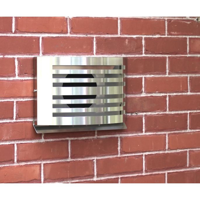 Design gevelkap PREMIUM LINE -ALFA- Ø 100mm met grofmazig gaas - RVS