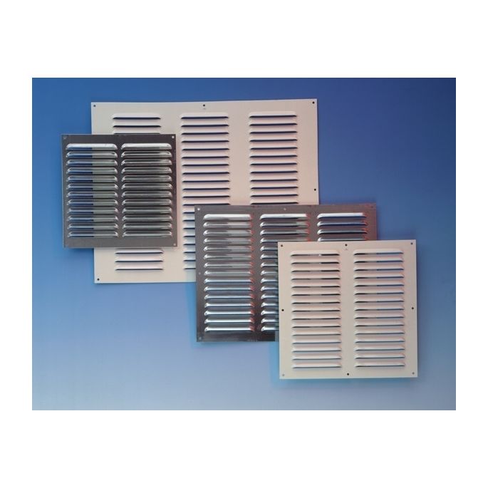 Aluminium schoepenrooster opbouw 400 x 400mm - WIT (1-4040W)