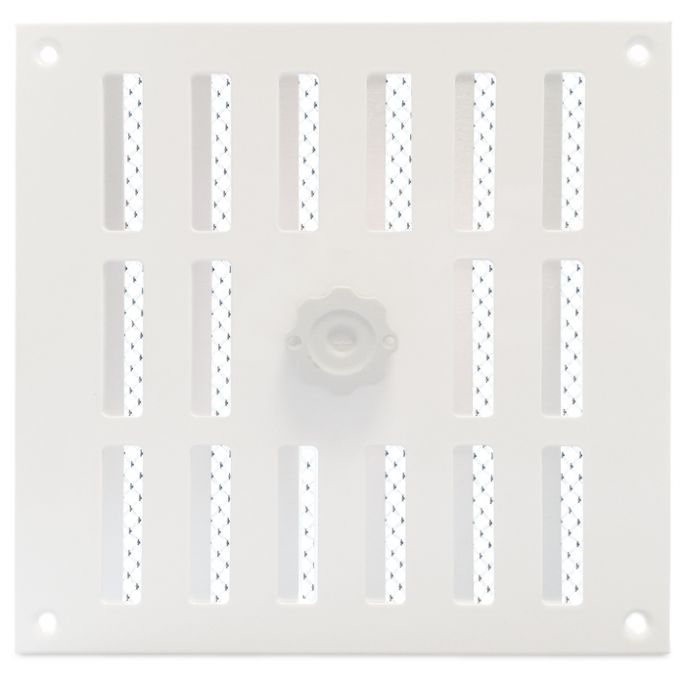 Aluminium afsluitbaar schuifrooster opbouw 250 x 250mm - WIT (3-2525W)