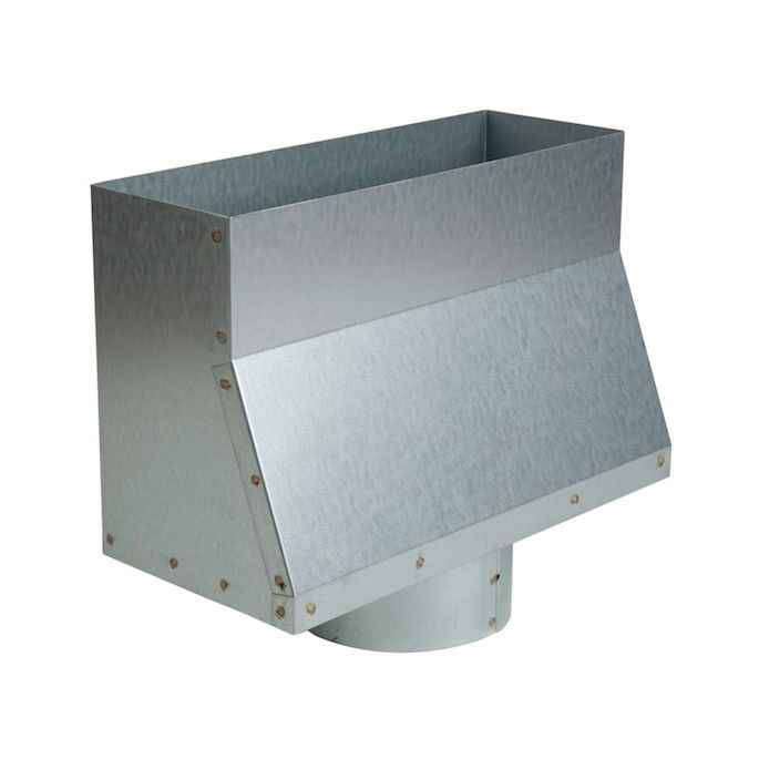 Rechte roosterschoen 305 x 102mm met aansluiting Ø 125mm