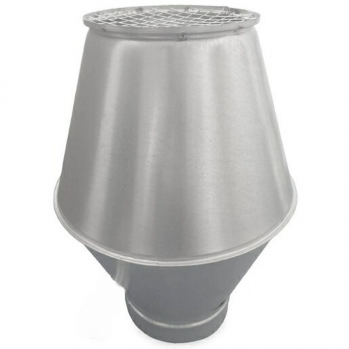 Deflectorkap Ø 125mm met aansluiting voor spirobuis