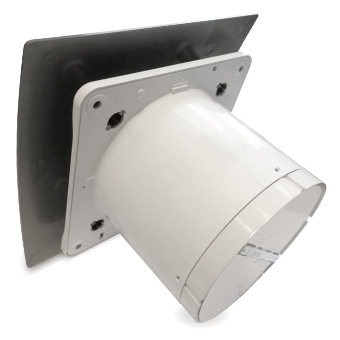 Pro-Design badkamer/toilet ventilator - MET TIMER (KW125T) - Ø125mm - kunststof - zilver