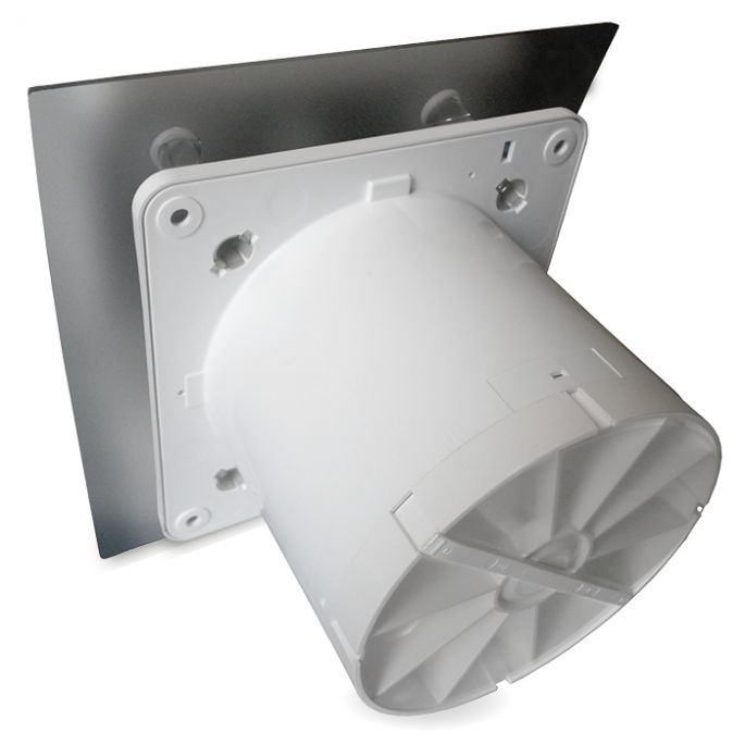 Pro-Design badkamer/toilet ventilator - MET TIMER (KW100T) - Ø100mm - RVS gebogen