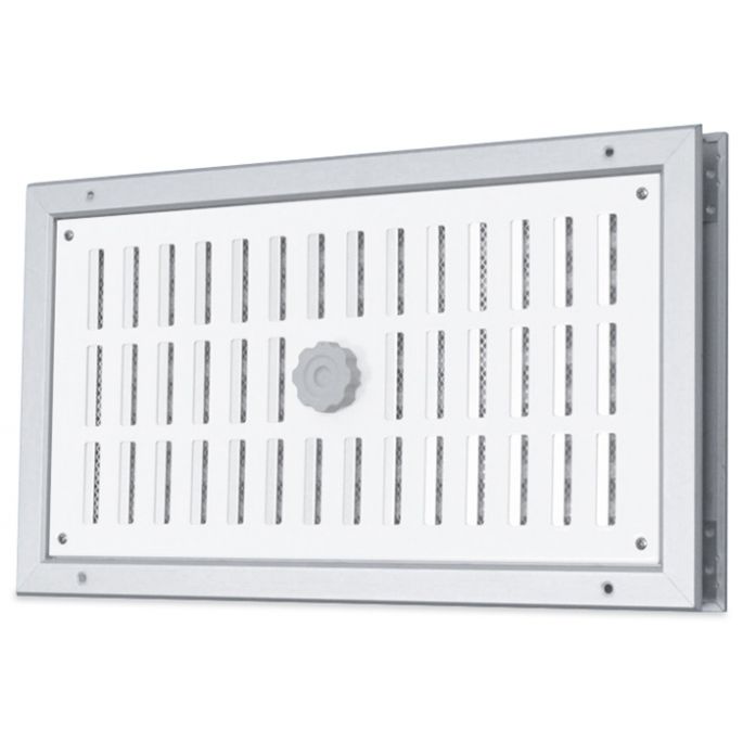 Aluminium afsluitbaar deurrooster 400 x 300mm - WIT & ALU (G31A-4030)