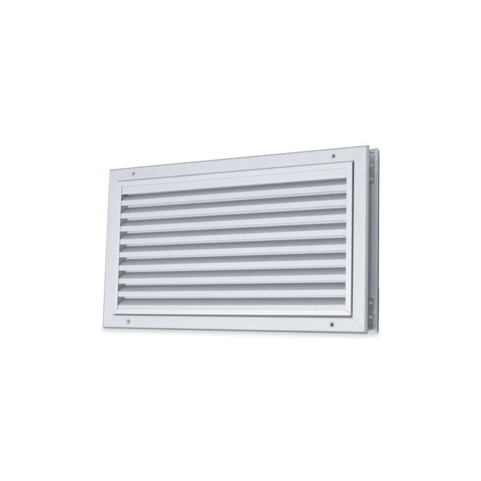 Aluminium afsluitbaar deurrooster 410 x 100mm - WIT & ALU (binnendeur) (G31A-4010)