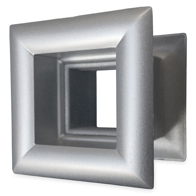 Vierkant deurrooster 29 x 29mm - kunststof metallic grijs