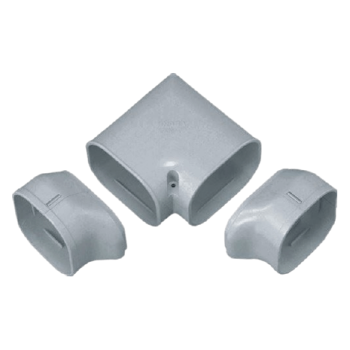 Airco gedraaide bocht 90° | grijs