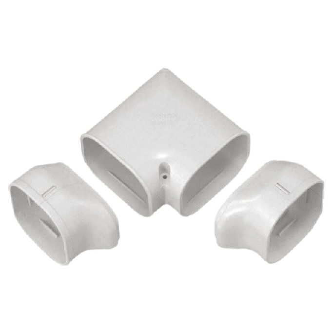 Airco gedraaide bocht 90° | wit