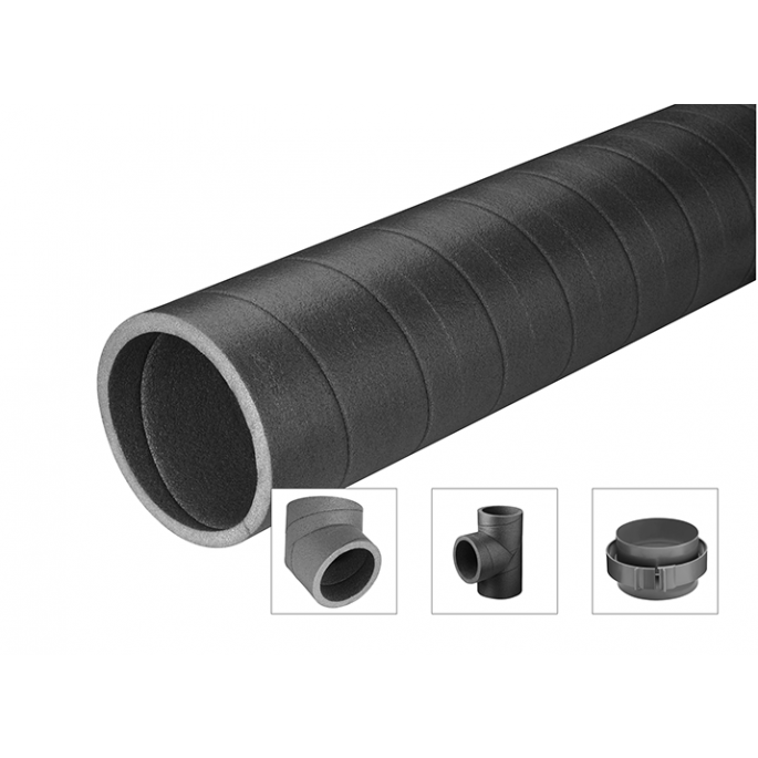 Ubbink Aerfoam - Geïsoleerd leidingsysteem Ø125mm - L=1000mm - 0188207