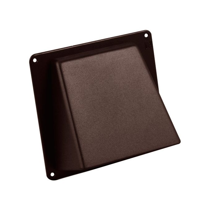 Kunststof gevelkap met klep aansluitmaat Ø 150mm - Bruin