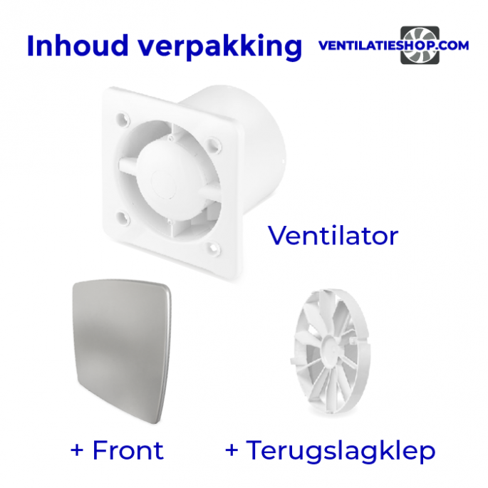 Pro-Design badkamer/toilet ventilator - TREKKOORD (KW125W) - Ø 125mm - RVS *Bold-Line*