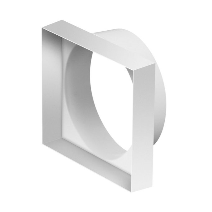 Kunststof verloopstuk | diameter 100 mm naar 90 x 90 mm