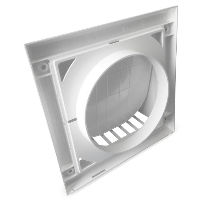 Kunststof gevelkap met klep | wit | achteraansluiting diameter 125 mm