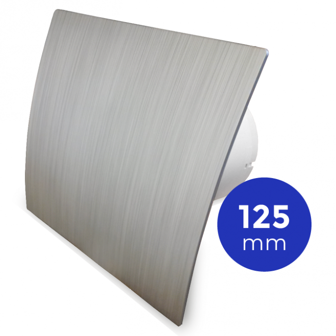 Pro-Design badkamer/toilet ventilator - STANDAARD (KW125) - Ø125mm - kunststof - zilver