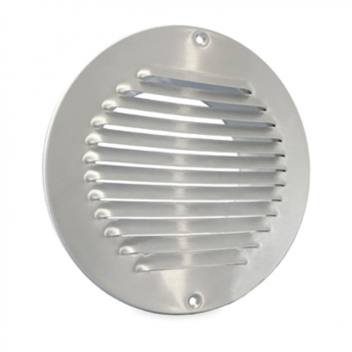 Rond schoepenrooster met aansluitbus Ø 125mm - Geborsteld RVS