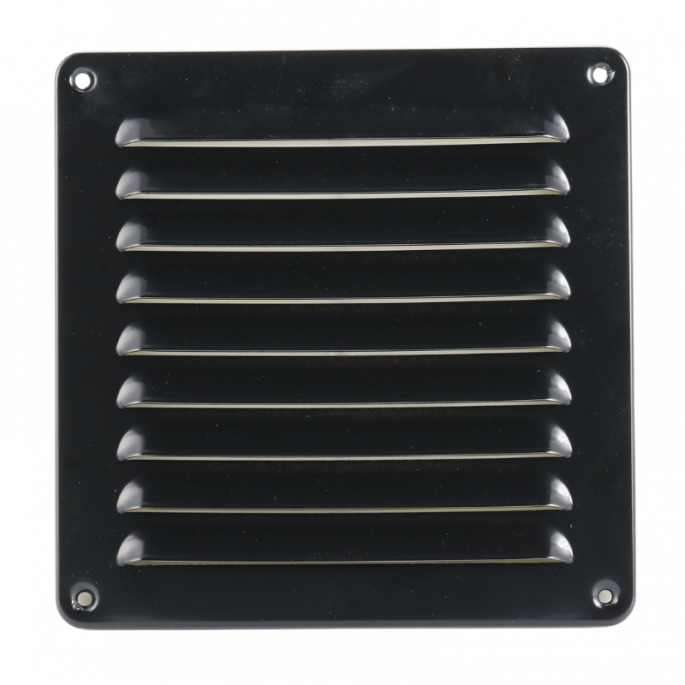 Aluminium schoepenrooster opbouw 155 x 155mm - Zwart (1-1616Z)