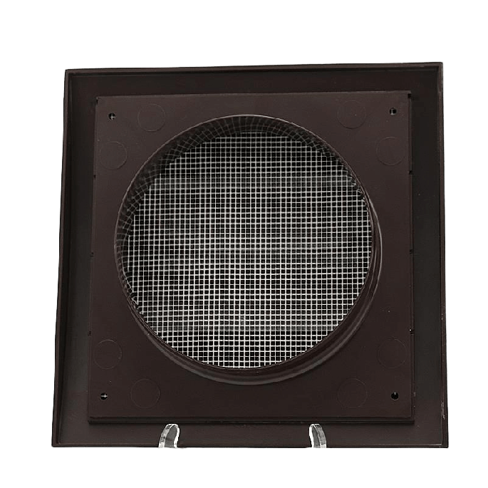Kunststof overdrukrooster met vliegengaas, aansluiting 125mm - BRUIN 