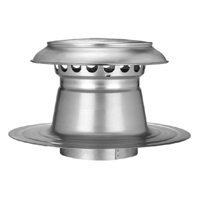 Platdak ontluchting dubbelwandig met aluminium kap Ø 250mm