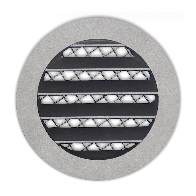 Rond buitenluchtrooster aluminium Ø 200mm met grofmazig gaas - hoge doorlaat