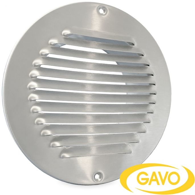 Rond schoepenrooster met aansluitbus Ø 100mm - Geborsteld RVS