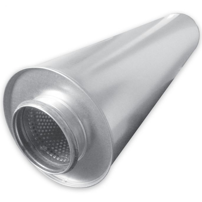 Starre geluidsdemper | diameter 100 mm | isolatie 50 mm | lengte 900 mm