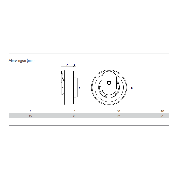 Vent-Axia badkamerventilator | SVARA | app-gestuurd met vocht-en-licht-sensor | diameter 100 mm | zwart