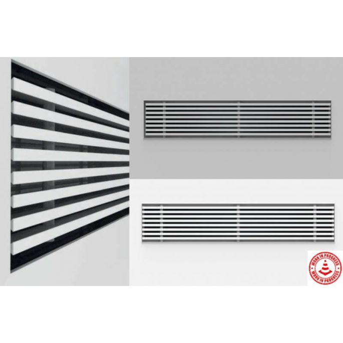 Instucbaar frameloos wandrooster - 160x60mm - t.b.v. kanaal 170x70mm