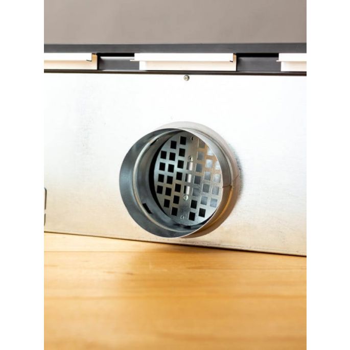 Instucbaar frameloos lijnrooster - 1200mm - ongeïsoleerde plenumbox 2x Ø125mm - AFVOER