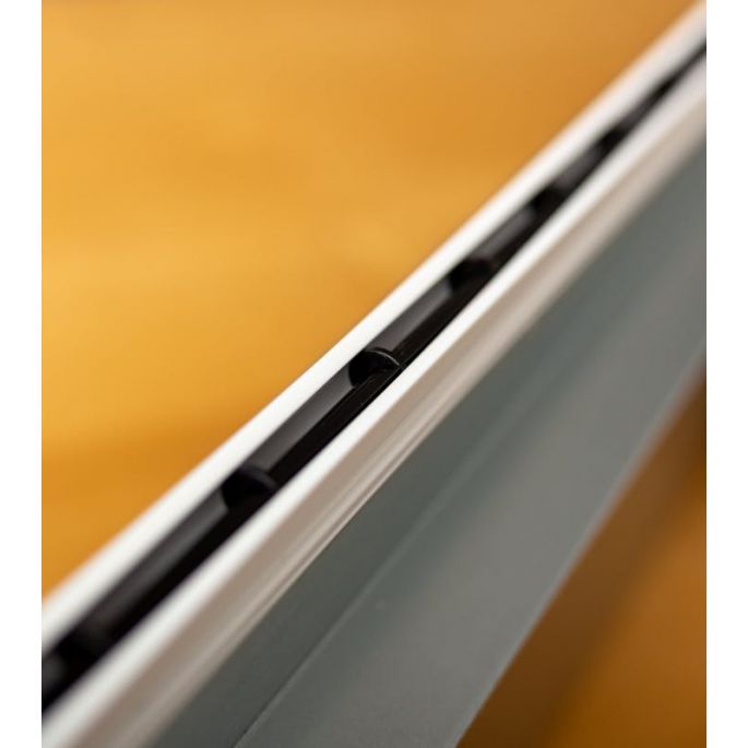 'Ultra smal' lijnrooster met ongeïsoleerde plenum Ø100mm voor luchtafvoer - L=600mm