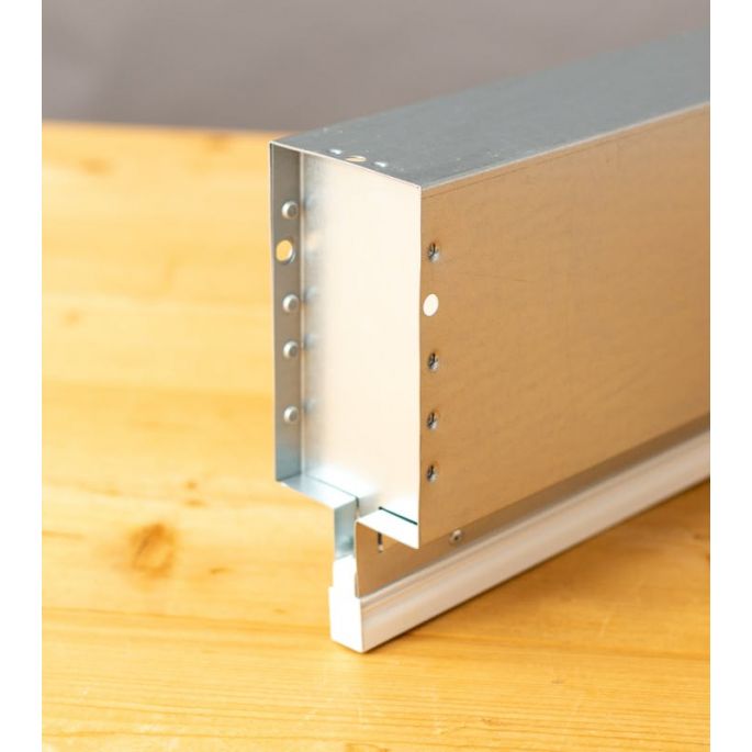 'Ultra smal' lijnrooster met ongeïsoleerde plenum Ø100mm voor luchtafvoer - L=600mm