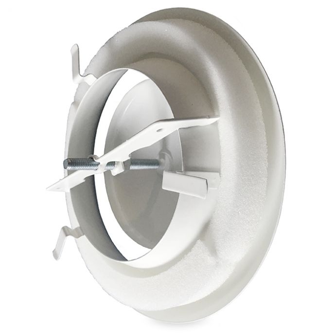 Luchtventiel | afvoer | diameter 160 mm | met veer | wit