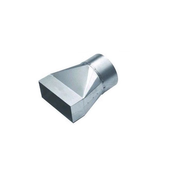 Verloopstuk symmetrisch | 220 x 55 mm naar rond diameter 125 mm