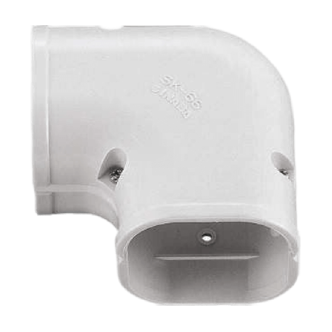 Airco lange vlakke bocht 90° | wit