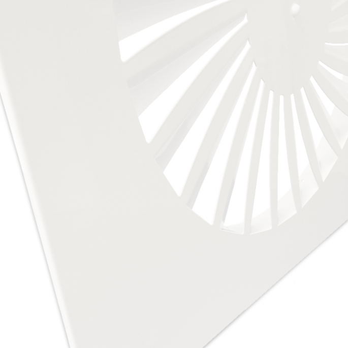 Wervelrooster systeemplafond | afvoer & toevoer | 595 mm x 595 mm | aansluiting diameter 443 mm  | staal | RAL 9016