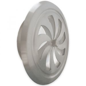 Afsluitbaar rooster/ventiel rond Ø100mm - Geborsteld RVS