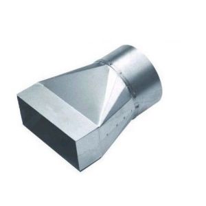 Verloopstuk symmetrisch | 220 x 55 mm naar rond diameter 125 mm